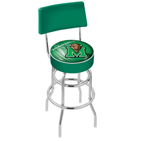 Holland Bar Stool Co 25" Chrome 2-Ring Marshall Swivel Bar Stool, Back L7C425Mrshll-D2